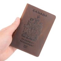 Genuine Leather Canada Passport Cover For Canadians Credit Card Holder Passport Case Unisex Travel Wallet Card Holders