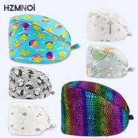 Fashion Cotton Cute Cartoon Print nursing Cap Adjustable Scrub Hat Beauty Salon Nursing Laboratory Pet Shop