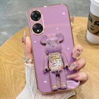 เคสโทรศัพท์สำหรับ OPPO A17 A58 A78 A17K A98 Reno 8T 5G ฝาหลังสุดหรู3มิติพร้อมที่จับ