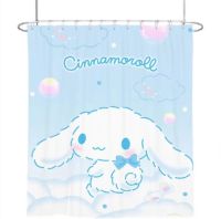 180 * 180 ซม. Sanrios Cinnamoroll Anime Plush การ์ตูนม่านอาบน้ำหนาม่านกันน้ำอุปกรณ์ห้องน้ำ 180 * 180 ซม