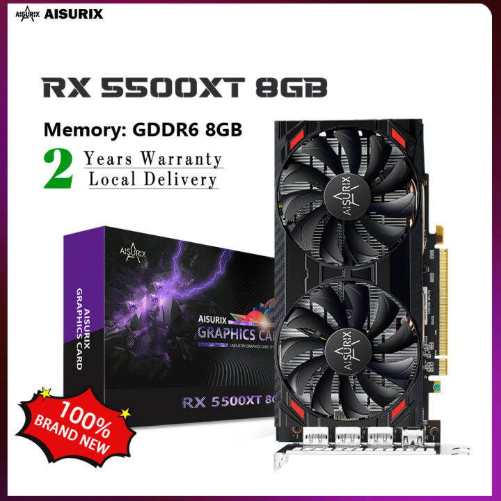 AISURIX 100New AMD RX 5500XT 8G D6 Video Card 128Bit GDDR6 Gaming