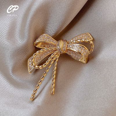 High End Luxury Bowknot Brooch Temperament Niche Suit Corsage Accessories Design Sense Anti Stray Pin Collar Pin Female