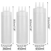 ขวดซอสขวดเครื่องปรุงอาหารแบบบีบ3หัวพร้อมฝาขวดใส่น้ำมันอุปกรณ์ครัววัสดุโพลีเอทิลีนสำหรับห้องครัว