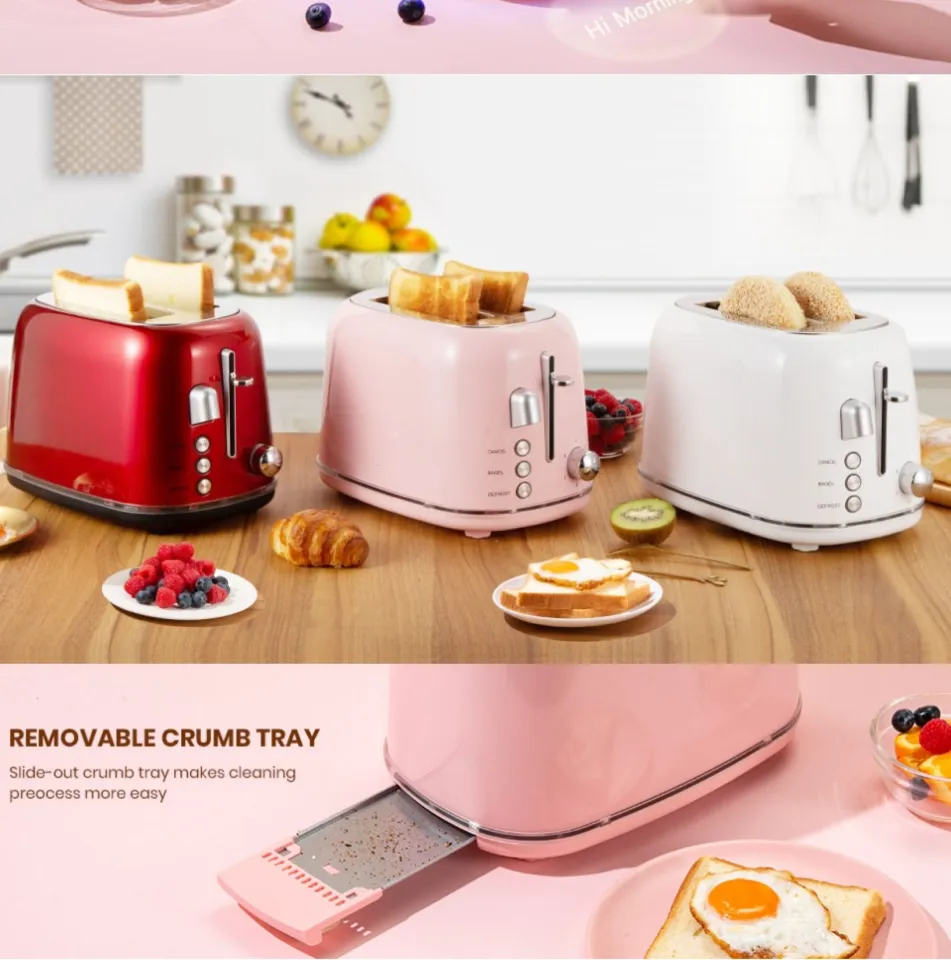 Toaster 2 Slice, Projection Stainless Steel Toasters with Bagel, Cancel,  Defrost Function and 6 Bread Shade Settings Bread Toaster with Ambient  Light