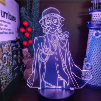 ร้อนอะนิเมะ Bungou สุนัขจรจัดอะคริลิ3D ไฟกลางคืน Nakahara Chuuya Led นีออนโคมไฟสำหรับเด็กห้องนอนตกแต่ง L Ampara มังงะของขวัญ