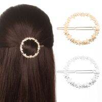 【CW】 Round Star Hair Clip Luxury Metal Hairpin Alloy Fashion Headwear Accessories