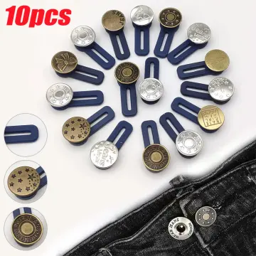 Scalable Metal Button Extender for Pants Jeans Magic Spring Free Sewing  Adjustable Waist Expand Buckle Waistband Expanders