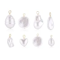 【YF】 10pcs imitação de pérola agulha aço inoxidável encantos acessórios para diy brincos colar pulseira jóias fazendo charme dangles