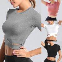 Yoga shirts Sports Crop top Women top for fitness wear gym clothing Women shirt Running Workout Sport T Shirts Sports Yoga Wear