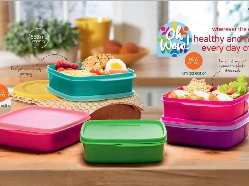 Office & School Supplies :: Tupperware Divided Square Lunch Box