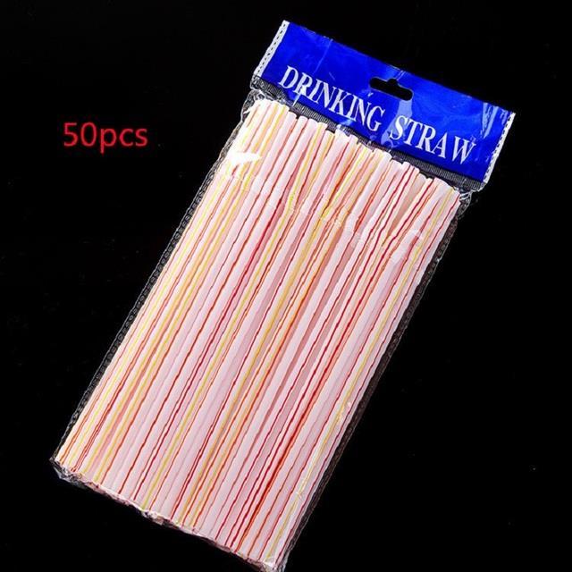 hot-qikxgsghwhg-537-50หลอดพลาสติกแบบใช้แล้วทิ้ง-multi-color-stripes-bendable-elbow-straws-party-อุปกรณ์สุ่มสีเดียวกัน