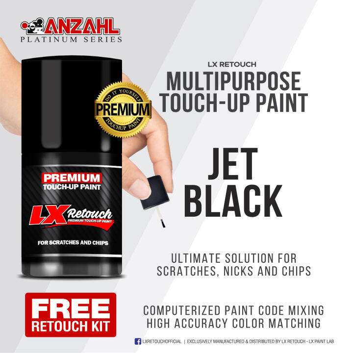 JET BLACK GLOSS BLACK MULTI PURPOSE PAINT REPAIR KIT TOUCH UP PAINT