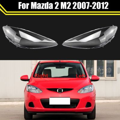 ฝาครอบไฟหน้ารถยนต์สำหรับ Mazda 2 M2 2007 ~ 2012ที่ครอบไฟหน้าไฟฉายคาดศีรษะฝาครอบฝาครอบฝาครอบเลนส์กระจก