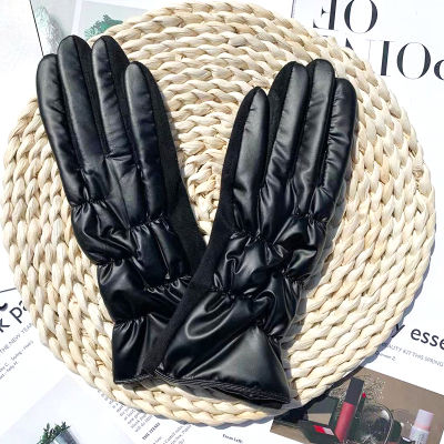 2021 New Fashion Grace Lady Glove Mittens Women Winter Vintage Cycling Driving Keep Warm Hand Glossy Windproof Gloves G086