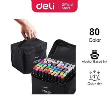 Deli 80 Colors Professional Sketch Marker Pen Double Head Art Oily