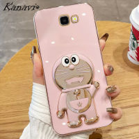 Kanavi เคสโทรศัพท์ซิลิโคนนิ่มแฟชั่นสำหรับ Samsung Galaxy J4 Plus J6 Plus J2 J5นายก J7ไพรม์ J3ไพรม์2017 J7ชุบโลหะสุดหรูเคสโทรศัพท์ตั้งแมวน่ารัก Jingle