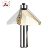 BB Bevel Cutter Chamfer Router Bit Bearing 45 องศา Flush Trimming งานไม้เรียว DIY เครื่องมือกัดไม้ 1/2 1/4 จมูกม้า