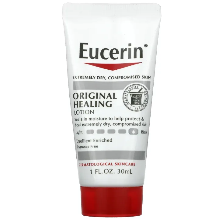 Eucerin, Original Healing Lotion, Fragrance Free, 1 fl oz (30 ml) ยูเซ