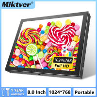 Miker S811H Mini 8 "Monitor HD 1024X768รถด้านหลังหน้าจอ LCD จอแสดงผล TFT พร้อม HDMI VGA AV อินพุตวิดีโอสำหรับ PC DVD DVR CCD