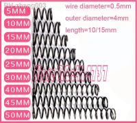 50pcs 0.5x5mm series small spot spring 0.5mm wire compression pressure springs 0.5x5x(10/15)mm