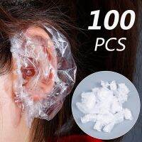 [NEW EXPRESS] 100PCS Hairdressing Earmuffs Ear Cover Protection Transparent Shower Earmuff Cap Cleaning Tools