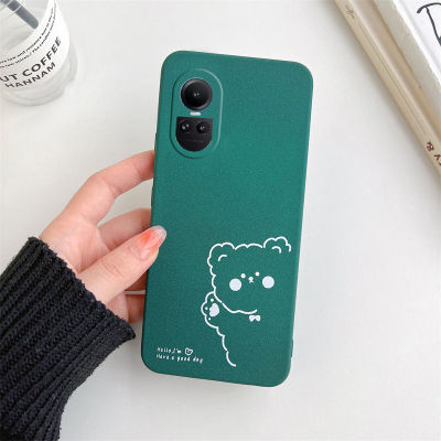 เคสหมีน่ารักแบบใหม่สำหรับ OPPO Reno 10 5G ให้ความรู้สึกผิวเคลือบเป็นซิลิโคนนิ่ม Oppo Reno เคสโทรศัพท์10/10 Pro / 10Pro + ฝาหลังกันกระแทก OPPO Reno 10 Pro Plus 5G