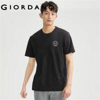 GIORDANO Men CACA&amp;COCOA Series T-Shirts Simple Crewneck Fashion Print Tshirts Short Sleeve Summer Cotton Casual Tee 91092276