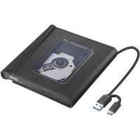 External DVD Drive, USB 3.0 Type-C Portable CD Player for Laptop, DVD ROM Player CD-RW Compatible with Laptop Desktop PC