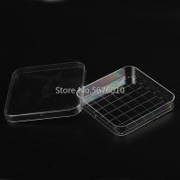 10pcs/lot 10x10cm Lab Disposable Sterile Plastic Square Petri Dishes with With Grid Line Culture Plates Bacterial Yeast