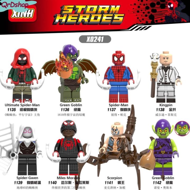 QD [Hàng Có Sẵn] X0241 XH1136 Green Goblin Tương Thích Với Lego Minifigures  Avengers Kingpin Scorpion Spider Man Spiderman Khối Xây Dựng Đồ Chơi Trẻ Em  