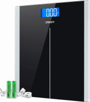 Etekcity Digital Body Weight Bathroom Scale With Step-On Technology, 400 Lb, Body Tape Measure Included, Elegant Black