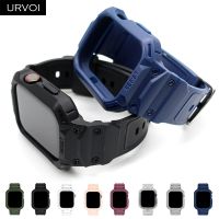 【CHUYANG SHOP】    URVOI Band สำหรับ iphone Watch Series 7 6 SE54321 TPU สายคล้องคอสำหรับ IWatch Full Protector นาฬิกาข้อมือ40 44มม. Soft Anti Shock Pin Buckle