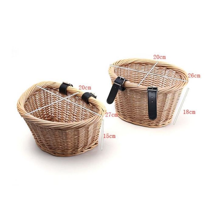 woven-girls-bike-basket-bicycle-dog-basket-handcarfted-with-adjustable-strap-decorative-esay-install-storage-baskets-for-bicycle