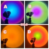 ✚ Rainbow Sunset Lamp Red Projector Led Night Light Sun Projection Lamp Live 日落灯 Bedroom Wall Lighting Tiktok