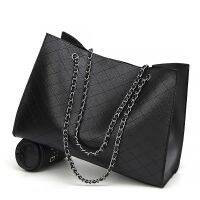 【YF】 2023 Women Leather Handbags Luxury Black Woman Bags Designer Big Tote Hand Bag Set  Chain Bolsa Feminina