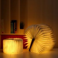 2018 New Creative Wood Foldable Pages Led Book Shape Night Light Book Paper Lighting Lamp Portable Booklight USB Rechargeable