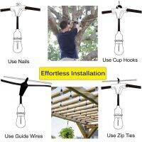 ไฟสตริงกลางแจ้งไฟ LED Patio String พร้อมหลอดไฟพลาสติกกันกระแทกสำหรับ Gazebo Pergola Bistro Lights -US Plug