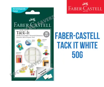 Faber-Castell Reusable Removable Adhesive Tacky Putty White Tack, Poster &  Multipurpose Wall Safe Sticky Tack (120 Pieces)
