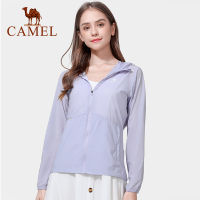 Camel เสื้อแจ็กเก็ตแขนยาว มีฮู้ด ป้องกันแสงแดด ระบายอากาศ สําหรับผู้หญิง