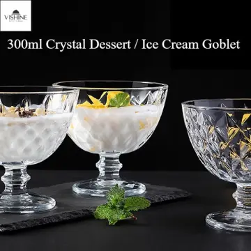 6pcs/set Glass Ice Cream Bowls, Juice & Smoothie Cups, Yogurt Cups