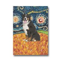 Van Gogh แรงบันดาลใจจาก Dog &amp; Starry Sky Canvas Art-การตกแต่งผนังด้วยสีน้ำสำหรับบ้านและห้อง