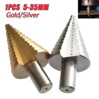 1/2Pcs High Speed Steel Step Drill Bit for Metal Wood Hole Cutter HSS Titanium Coated Drilling Power Tools Large Size 5-35mm Drills Drivers