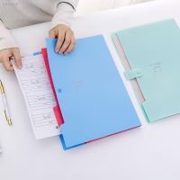 ♙ File Folder 5Grids Office Document Folder A4 Size Paper File Folder Organ Box Handheld Design Student Test Paper Organizer Bag