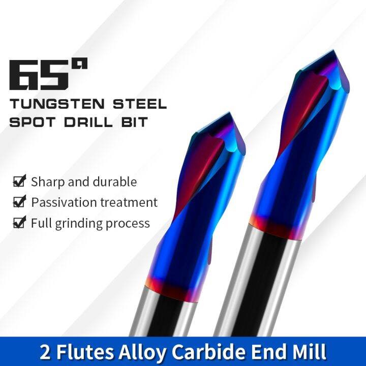 hrc65-spot-drill-90-องศาคาร์ไบด์-chamfer-end-mill-stub-เริ่มต้นตําแหน่งศูนย์บิต-2flutes-router-bit-cnc-เครื่องมือเครื่องจักร