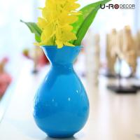 U-RO DECOR รุ่น ROUNDY(ราวน์ดี้) แจกันดอกไม้ สีฟ้า/สีฟ้า 2ชิ้น/ชุด ขนาด Dia.6 x W8 x H13 CM.