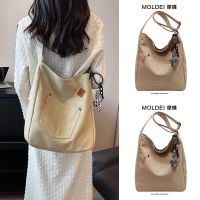 Summer Messenger Art Canvas Bag Female 2023 New Leisure Large Capacity Commuter Multi-compartment Tote Bag Shoulder 【QYUE】