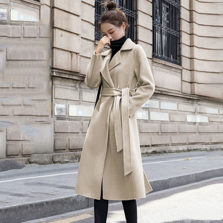 bell sleeve wool coat