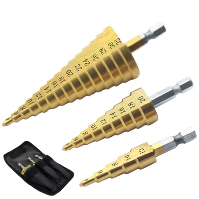 3 with Metal Drill Hole Cutter Pagoda 4-12 4-20 4-32 Minus Power Tool Kit Step Drill Bit Drills of High Speed Steel Alloy