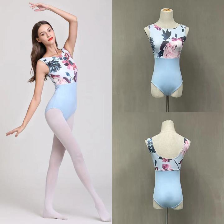 pink-printing-ballet-dance-leotards-women-new-arrival-summer-gymnastics-dancing-costume-adult-high-quality-ballet-leotard