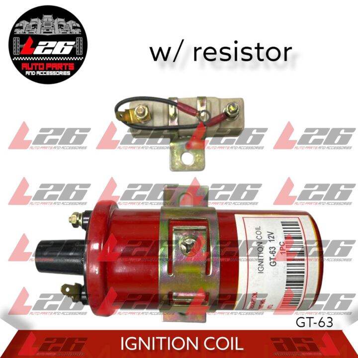 UNIVERSAL IGNITION COIL GT63 w/ Resistor 12V Lazada PH